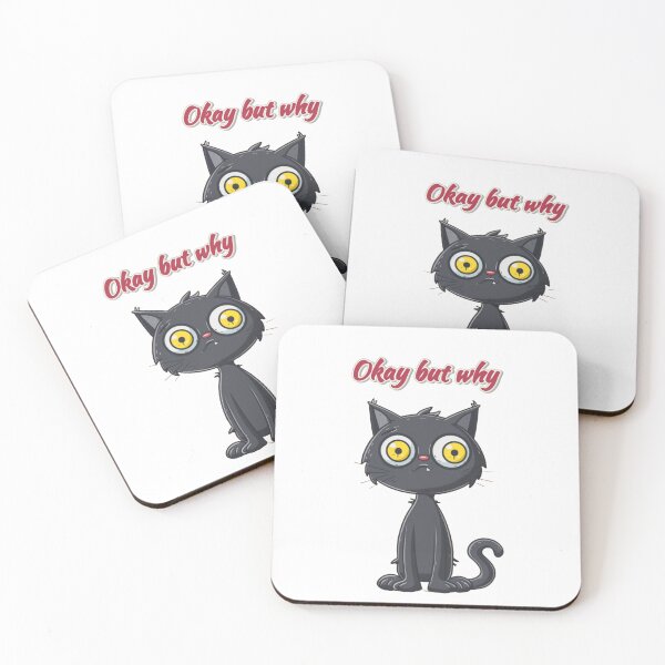 Item preview, Why Am I Like This – Okay But Why Cat Meme - Funny Awkward Cartoon Cat designed and sold by MiraLumeStudio.