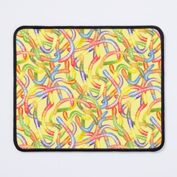 Item preview, Fun Gummy Snakes in Watercolor Pattern (Yellow Background) designed and sold by andrebalest.art.