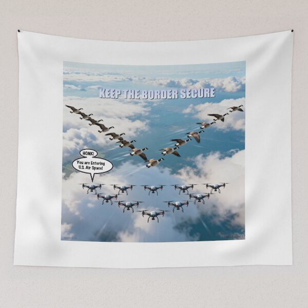 Item preview, Drone Border Security Satire Print designed and sold by Lichentroupe63.