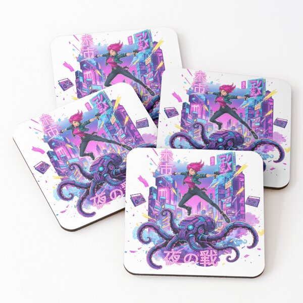 Item preview, Cyberpunk Neon Octopus Battle designed and sold by Ryanix.