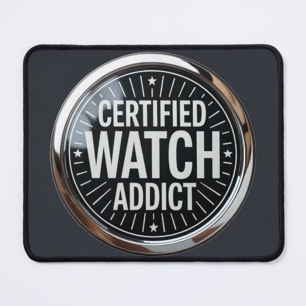 Item preview, Certified Watch Addict – Minimalist Horology Badge Design designed and sold by WatchesAndMore.