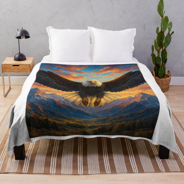 Item preview, Majestic Eagle in Flight over Mountains at Sunset designed and sold by Golazos.