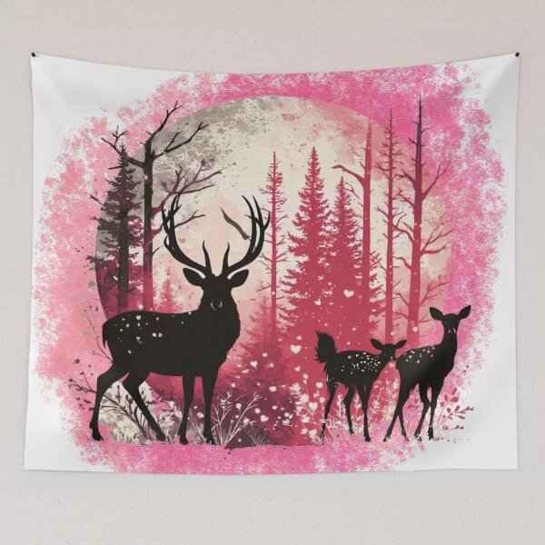 Item preview, Valentine deer Family Silhouette, love you deerly designed and sold by Rusty Pine.