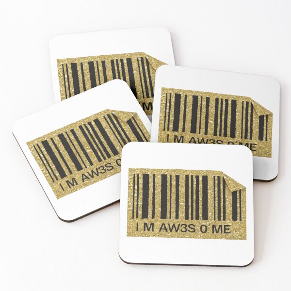 Item preview, I M AW3S O ME Barcode | Industrial Glitch Aesthetic Typography designed and sold by Pukisdaizi.