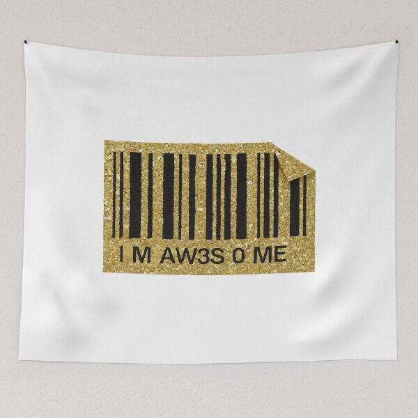 Item preview, I M AW3S O ME Barcode | Industrial Glitch Aesthetic Typography designed and sold by Pukisdaizi.