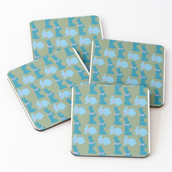 Item preview, Blue & Teal Bunnies on Green designed and sold by Digitalmyth's Designs.