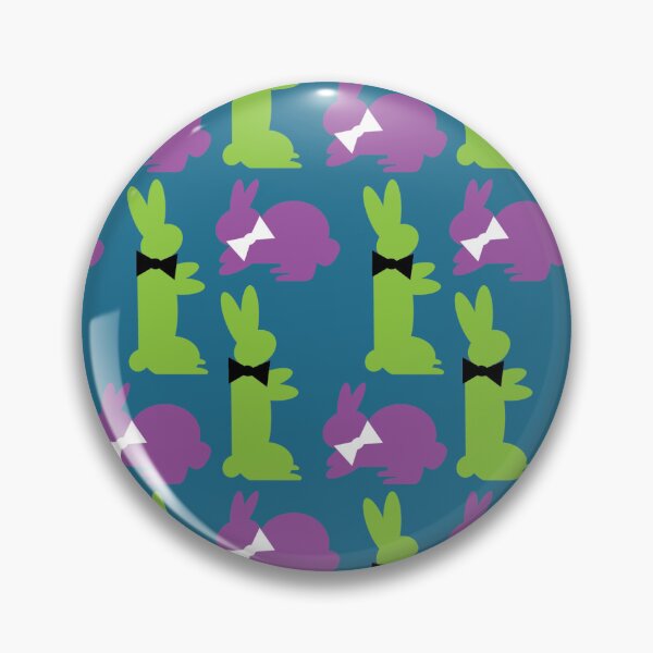 Item preview, Purple & Green Dapper Bunnies on Teal designed and sold by Digitalmyth's Designs.