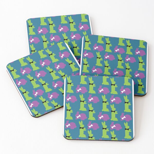 Item preview, Purple & Green Dapper Bunnies on Teal designed and sold by Digitalmyth's Designs.
