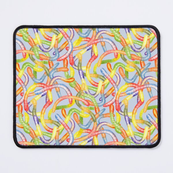Item preview, Fun Gummy Snakes in Watercolor Pattern (Blue Background) designed and sold by andrebalest.art.