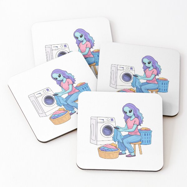 Item preview, Alien Woman Doing Laundry designed and sold by Everyday Aliens.