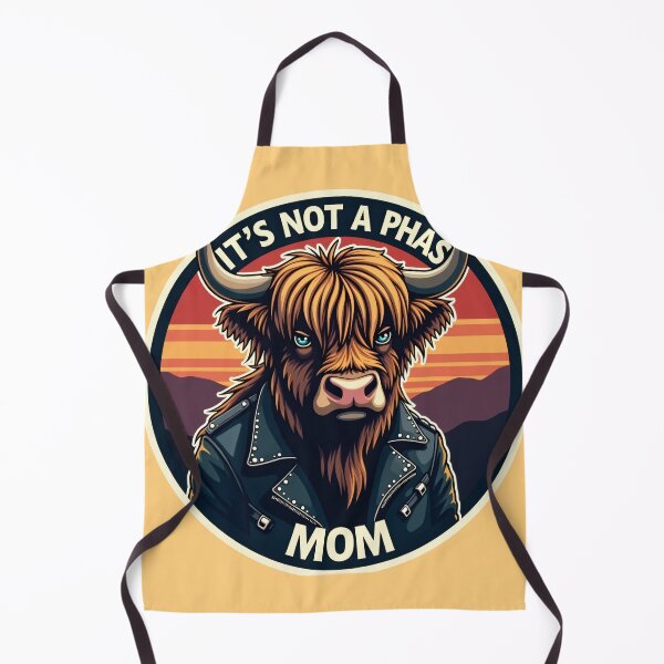 Item preview, Funny Emo Highland Cow Sticker - It's Not A Phase Mom Sarcastic Quote designed and sold by The Grumpy Pet Club.