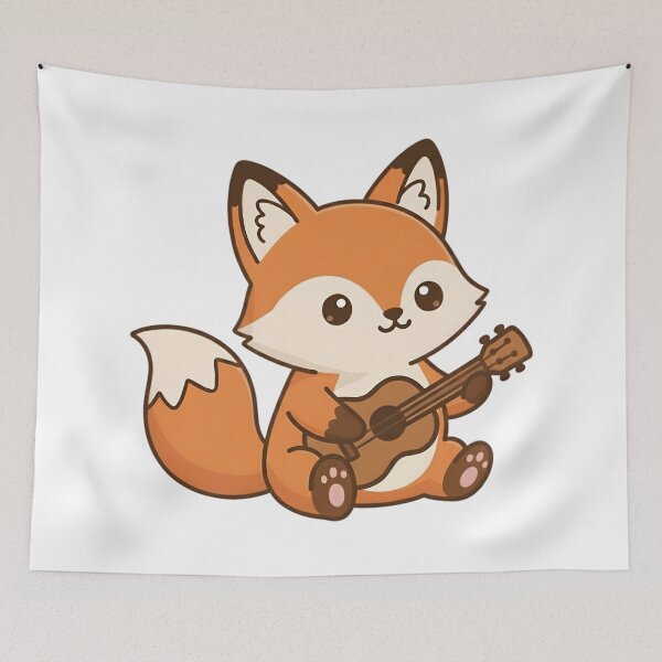 Item preview, Fox Playing an Ukulele designed and sold by Delamoon.