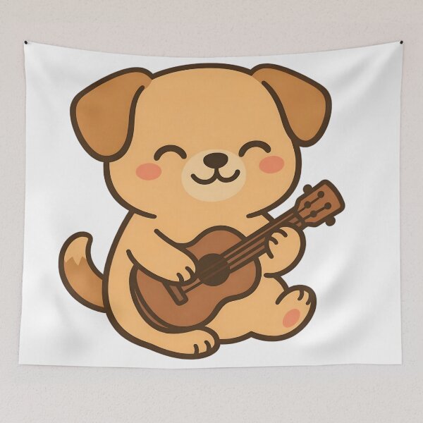 Item preview, Dog Playing an Ukulele designed and sold by Delamoon.