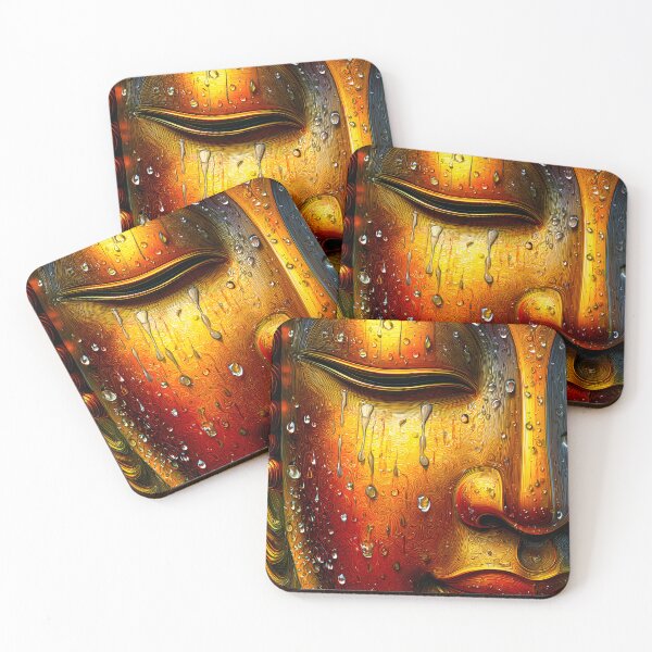 Item preview, Golden Buddha with Rain Drops and Vibrant Colors designed and sold by Artessie.