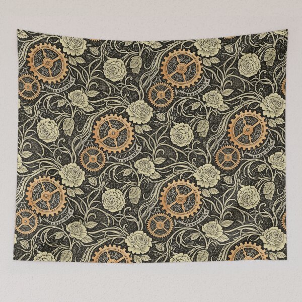 Item preview, Steampunk Gears and Roses  designed and sold by Melissa Plugge-Dekker.
