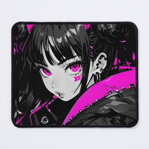Item preview, NEON: Monochrome Magenta Oni Horns| Cute Cyberpunk Anime Girl designed and sold by Sytrics.