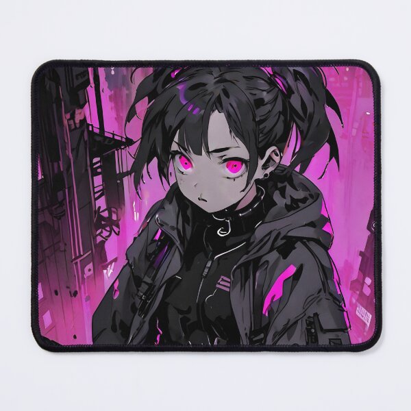 Item preview, NEON: Monochrome City Balcony Overlook | Cute Cyberpunk Anime Girl designed and sold by Sytrics.