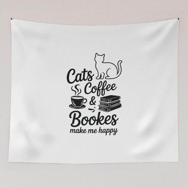 Item preview, Cats, Coffee & Books make me happy designed and sold by jkrphoto.