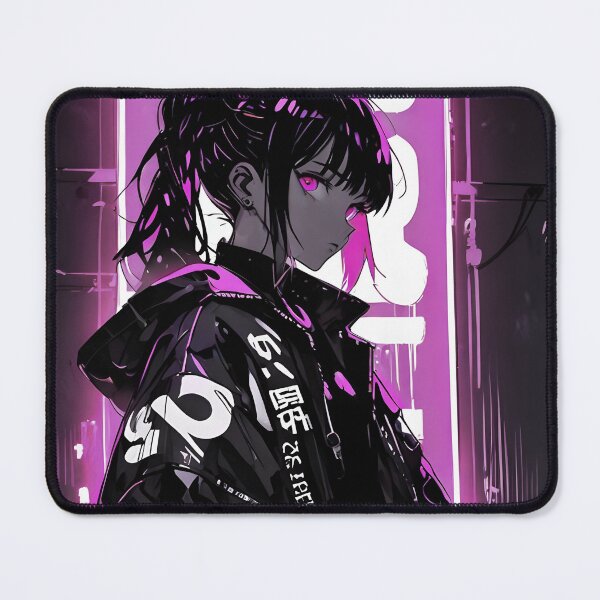 Item preview, NEON: Monochrome Magenta Neon Side Profile | Cute Cyberpunk Anime Girl designed and sold by Sytrics.