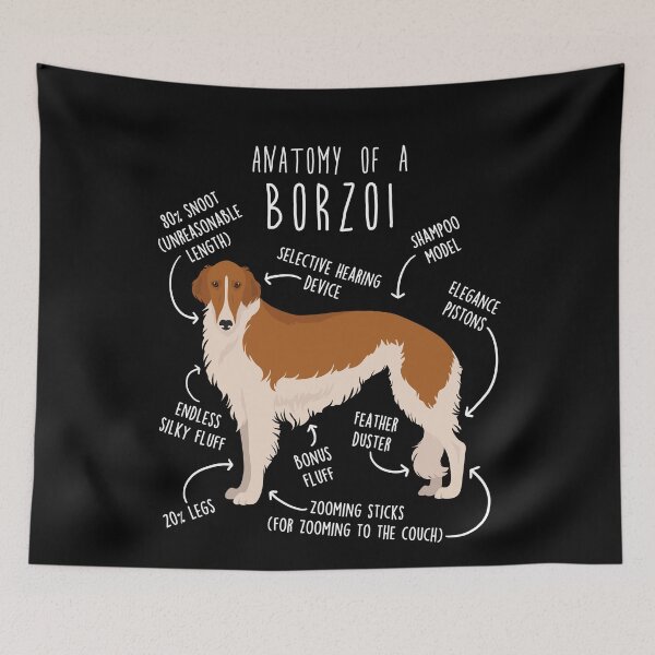 Item preview, Red and White Borzoi Dog Anatomy designed and sold by Clara Hollins.