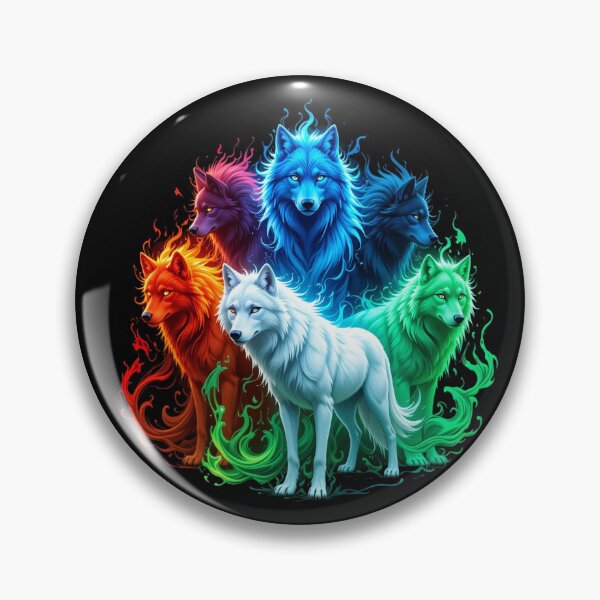 Item preview, Elemental Wolves Vertical Illustration – Fiery, Icy, Mystic, and Vibrant Energy designed and sold by PixelVibe782.
