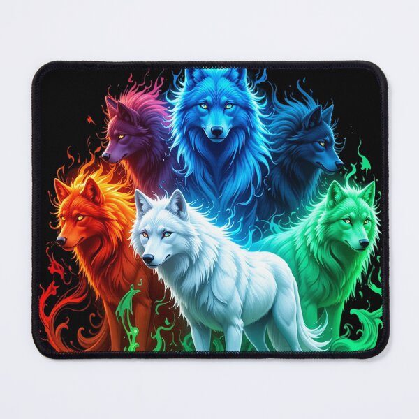 Item preview, Elemental Wolves Vertical Illustration – Fiery, Icy, Mystic, and Vibrant Energy designed and sold by PixelVibe782.