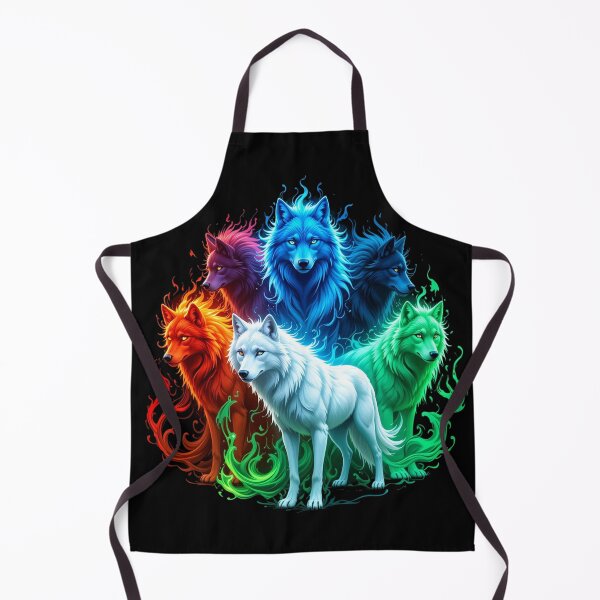 Item preview, Elemental Wolves Vertical Illustration – Fiery, Icy, Mystic, and Vibrant Energy designed and sold by PixelVibe782.