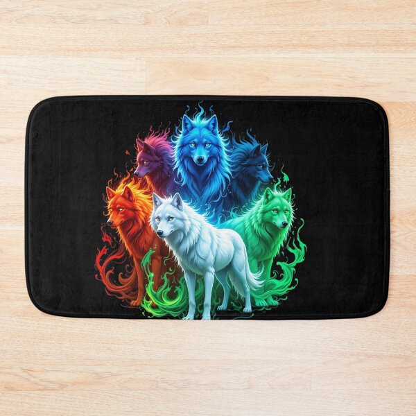 Item preview, Elemental Wolves Vertical Illustration – Fiery, Icy, Mystic, and Vibrant Energy designed and sold by PixelVibe782.