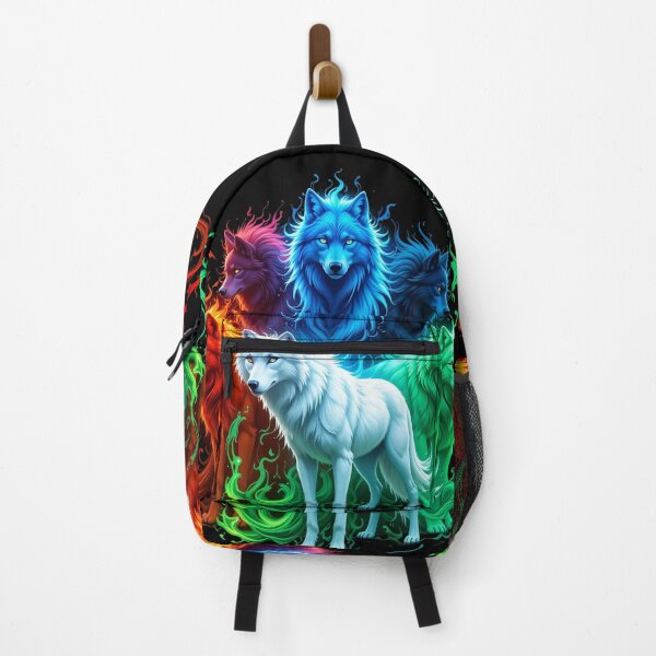 Item preview, Elemental Wolves Vertical Illustration – Fiery, Icy, Mystic, and Vibrant Energy designed and sold by PixelVibe782.