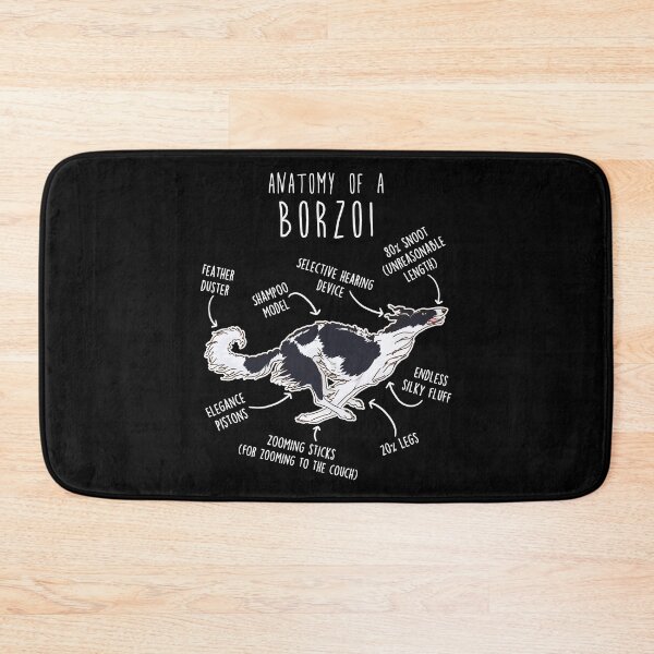 Item preview, Black and White Borzoi Dog Anatomy designed and sold by Clara Hollins.