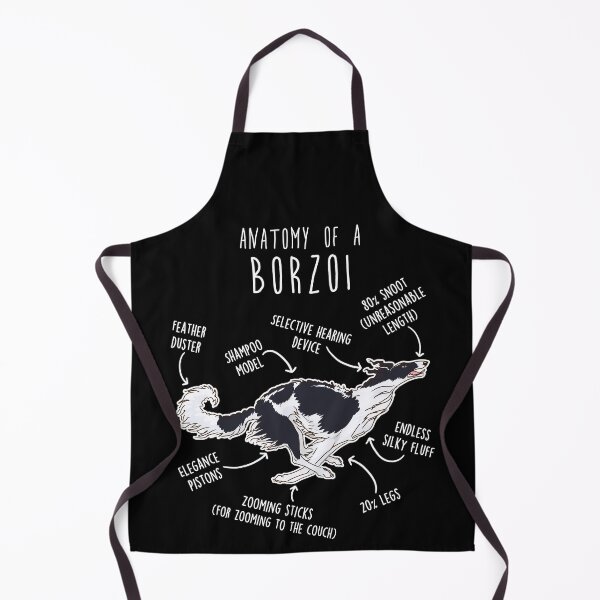 Item preview, Black and White Borzoi Dog Anatomy designed and sold by Clara Hollins.