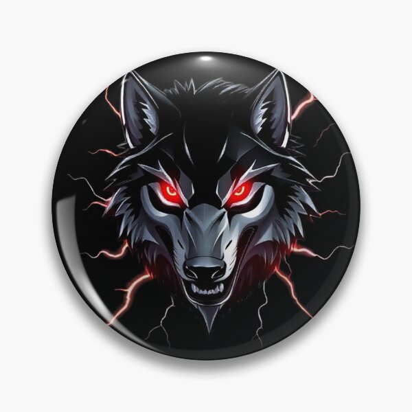 Item preview, Futuristic Metallic Wolf Head Illustration with Glowing Red Eyes and Lightning designed and sold by PixelVibe782.