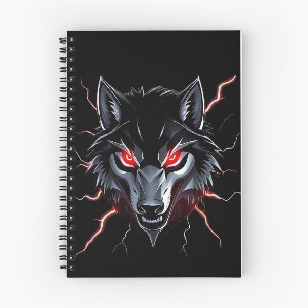 Item preview, Futuristic Metallic Wolf Head Illustration with Glowing Red Eyes and Lightning designed and sold by PixelVibe782.