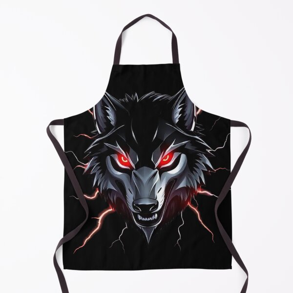 Item preview, Futuristic Metallic Wolf Head Illustration with Glowing Red Eyes and Lightning designed and sold by PixelVibe782.