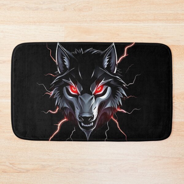 Item preview, Futuristic Metallic Wolf Head Illustration with Glowing Red Eyes and Lightning designed and sold by PixelVibe782.