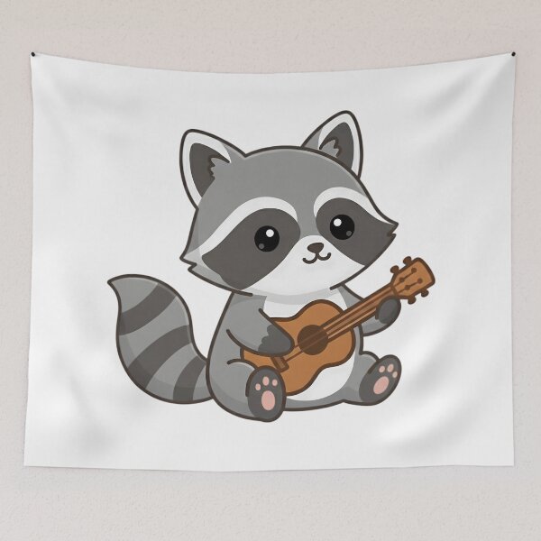 Item preview, Racoon Playing an Ukulele designed and sold by Delamoon.