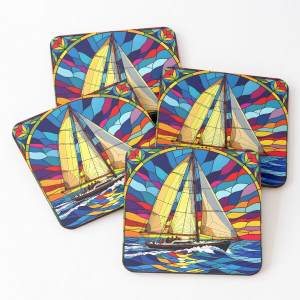 Item preview, Stained Glass Sailboat designed and sold by ChanceTwoArt.