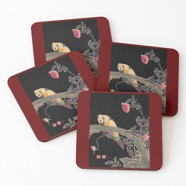 Item preview, Ito Jakuchu: Parrot on Flowering Rose Bush designed and sold by Tridentulus.