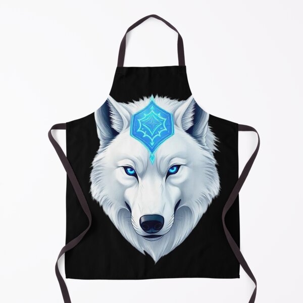 Item preview, Futuristic White Wolf Head with Piercing Blue Eyes and Cyber Emblem designed and sold by PixelVibe782.