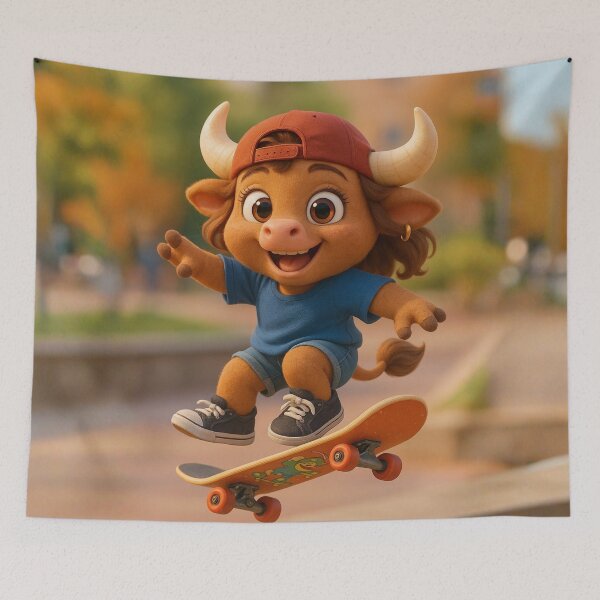 Item preview, Skater Minotaur Girl designed and sold by Sillytoe.