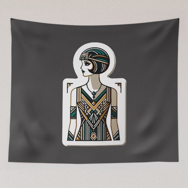 Item preview, Art Deco Flapper Pinup Roaring Twenties Glamour Print designed and sold by PinUpPizzazz.