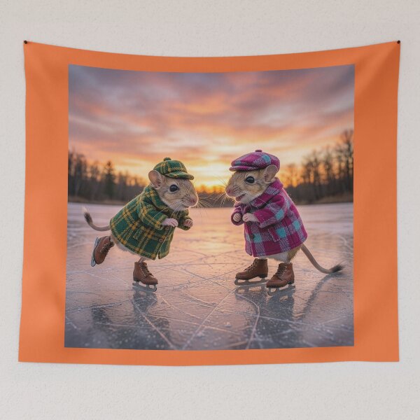 Item preview, Baluchistan Pygmy Jerboa Couple Ice Skating designed and sold by Tridentulus.