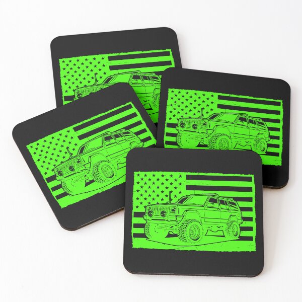 Item preview, Patriotic XJ Off-Road American Flag Neon 4x4 Graphic designed and sold by Off-Road-Zone.