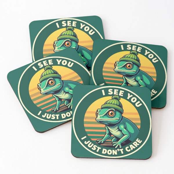 Item preview,  Grumpy Chameleon Sarcastic Introvert Quote Retro Sunset designed and sold by The Grumpy Pet Club.