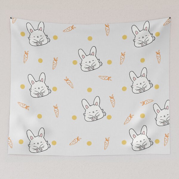 Item preview, Chubby Bunny Rabbit Nursery Art - Cute Baby Playroom Pattern designed and sold by DesignsVault.