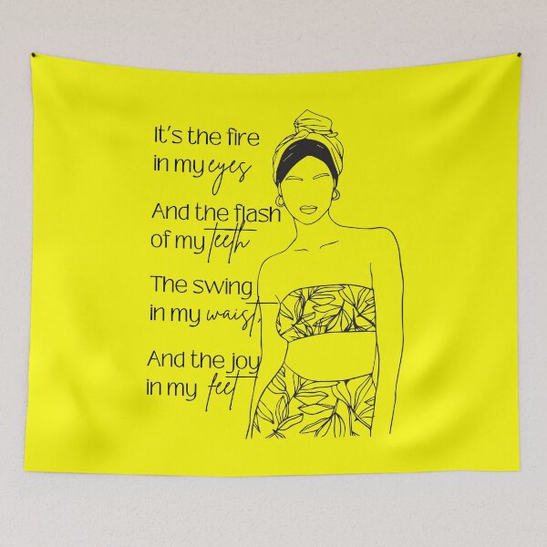 Artikelvorschau, Maya Angelou Zitat „Feuer in meinen Augen“ Typografisches Design, das Freude und Selbstvertrauen feiert entworfen und verkauft von The Long's Way Home.