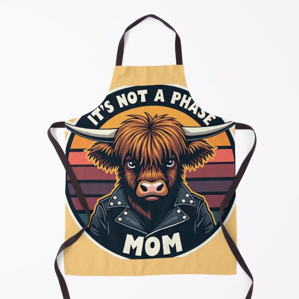 Item preview, Funny Emo Highland Cow Sticker - It's Not A Phase Mom Sarcastic Quote designed and sold by The Grumpy Pet Club.