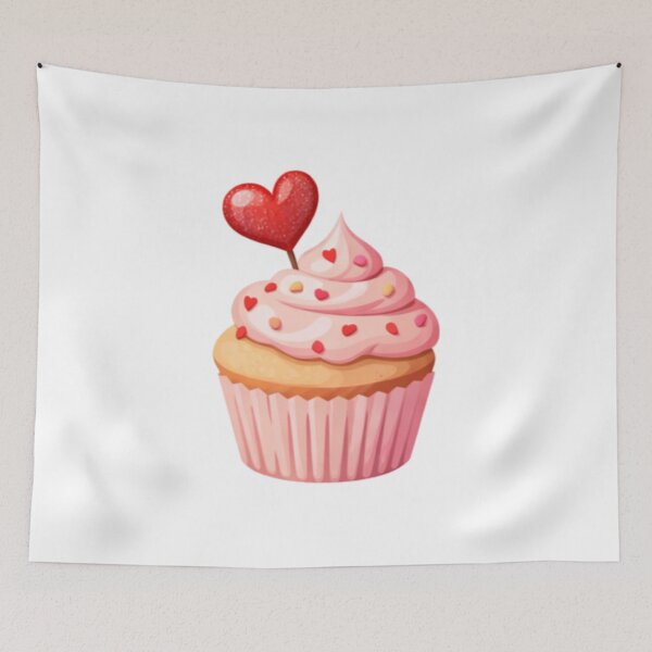 Item preview, Sweet Valentine Heart Cupcake designed and sold by TrendlyStudio.