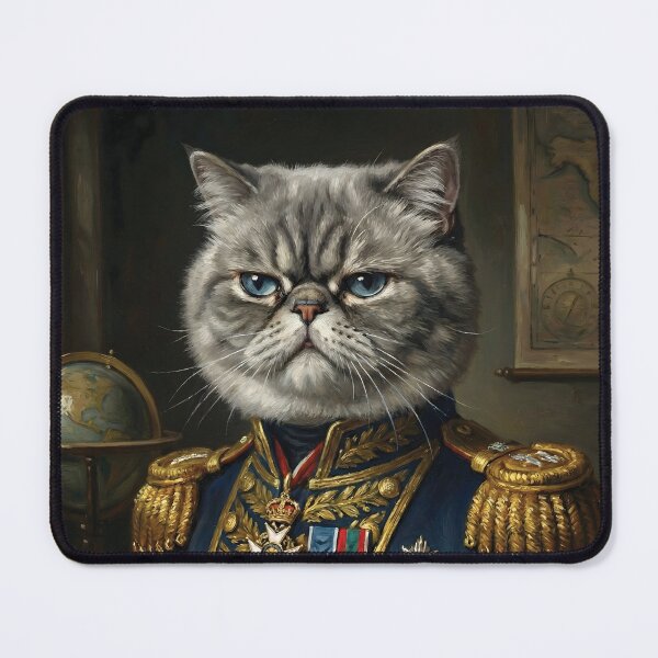 Item preview, Grumpy Exotic Shorthair Cat Admiral Dark Academia Art designed and sold by Teeflex.