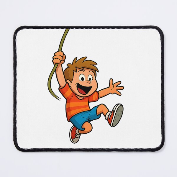 Item preview, Copy of Happy Cartoon Boy Swinging Rope designed and sold by Mcpedagog.